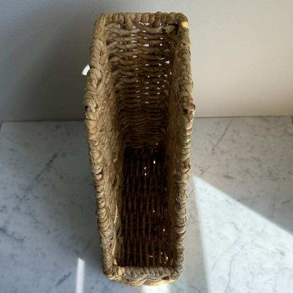 Natural Wicker File Magazine Holder Desk Accessory Organizer Boho Basket - Picture 3 of 7